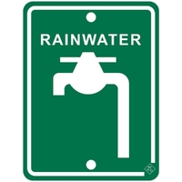 Rainwater Sign Green 70mm X 92mm