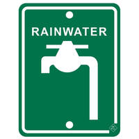 70mm X 92mm Rainwater Sign Green 