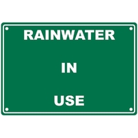 220mm X 150mm Rainwater Sign Green 