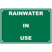 220mm X 150mm Rainwater Sign Green 