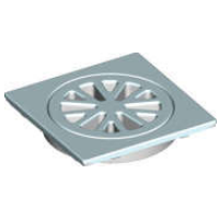 100mm Square Stainless Steel Stubby Floor Grate Plastic  