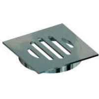 100mm Stubby Floor Grate Chr-Brass Sq 