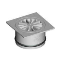 100mm Square White Rubber Ring Joint Floor Grate F0314