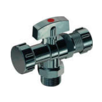 15mm MI Fixed Nut Inlet - 15mm MI & 20mm MI Outlet Chrome Tri-Tec Valve  