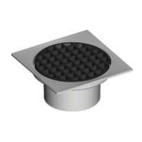 100mm Male Square Finishing Collar & Flat Grate DWV 