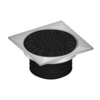 100mm Flexi-Fin Square Finishing Collar & Domed Grate DWV 