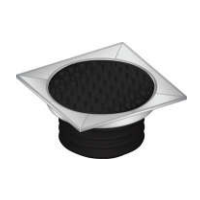 100mm Flexi-Fin Sq Finishing Collar & Flat Grate DWV 