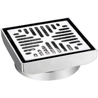 100 Floor Grate Square Brass Chrome Plated 