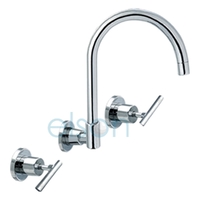 Regatta Lever Wall Spa/Sink Set Chrome With ¾ Turn Ceramic Disc