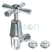 Easy Clean Cistern Cock With Hot and Cold Buttons Chrome Plated