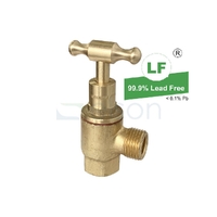 Cistern Tap T Head Rough Brass, 1/2"