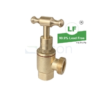 Washing Machine Tap T Head Rough Brass, 1/2" x 3/4"