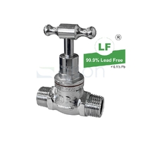 Stop Cock T Head Chrome Plated M/M, 1/2"