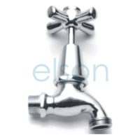 Hose Cock Anti-vandal Easy Clean Standard Hot and Cold Buttons Chrome Plated