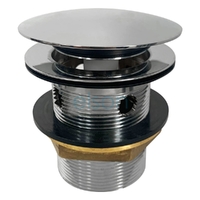 Plug & Waste Ezi-clean Overflow Multi Round Mushroom Pop-up Brass Chrome Plated, 50mm x 80mm