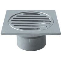 GRATE SUIT ID PVC PIPE SQR 80 x 50mm BRASS CP