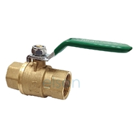 Ball Valve 722 Series Dual Approved DR Brass Lever Handle female/female Green Handle, Rp3/4