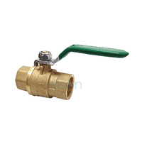 Ball Valve 722 Series Dual Approved DR Brass Lever Handle female/female Green Handle, Rp1