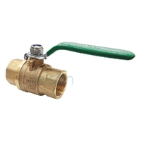 Ball Valve 722 Series Dual Approved DR Brass Lever Handle female/female Green Handle, Rp1 1/2