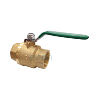 Ball Valve 722 Series Dual Approved DR Brass Lever Handle female/female Green Handle, Rp2