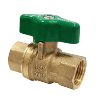 Ball Valve 722 Series Dual Approved DR Brass T Head female/female Green Handle, Rp1/2