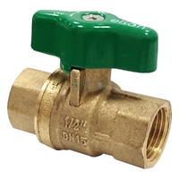 Ball Valve 722 Series Dual Approved DR Brass T Head female/female Green Handle, Rp3/4
