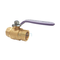 Ball Valve 722 Series DR Brass Recycled Water Lever Handle female/female Lilac Handle, Rp1 1/4
