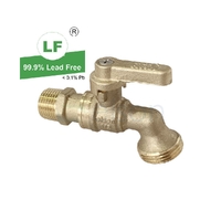 Hose Cock Ball DR Brass Inlet x Outlet, R1/2 G3/4B MI