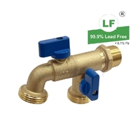 Hose Cock Ball Dual Outlet DR Brass Inlet x Outlet, R3/4 G1B MI