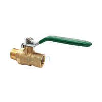 Ball Valve 728 Series Dual Approved DR Brass Lever Handle male/female Green Handle, R1/2 x Rp1/2