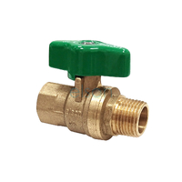 Ball Valve 728 Series Dual Approved DR Brass T Head male/female Green Handle, R1/2 x Rp1/2
