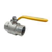 Ball Valve 732 Series Dual Approved DR Brass Lever Handle female/female Yellow Handle, Rp1 1/2