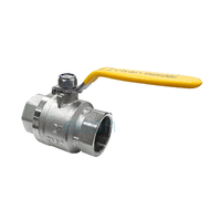 Ball Valve 732 Series Dual Approved DR Brass Lever Handle female/female Yellow Handle, Rp2