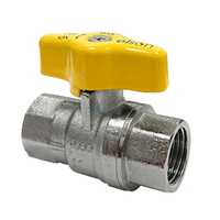 Ball Valve 732 Series Dual Approved DR Brass T Head female/female Yellow Handle, Rp1/2