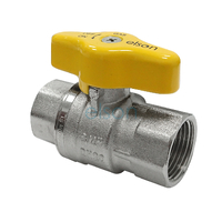 Ball Valve 732 Series Dual Approved DR Brass T Head female/female Yellow Handle, Rp3/4