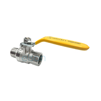 Ball Valve 733 Series Dual Approved DR Brass Lever Handle male/female Yellow Handle, R1/2 x Rp1/2