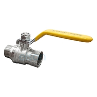 Ball Valve 733 Series Dual Approved DR Brass Lever Handle male/female Yellow Handle, R3/4 x Rp3/4