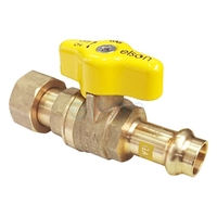 PRESS GAS Ball Valve DR BRASS Tee Handle Loose Nut DN15 x G 3/4"