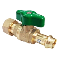 PRESS Water Ball Valve DR BRASS Tee Handle Loose Nut DN15 x G 3/4"