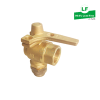 METER BALL VALVE Right Angle DR BRS Rp3/4 x 20Cn FLARED LOCKABLE