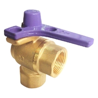 METER BALL VALVE REC Right Angle DR BRS Rp3/4 x Rp3/4 LOCKABLE LILAC HNDL