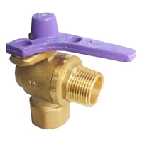 METER BALL VALVE REC Right Angle DR BRS R3/4 x Rp3/4 LOCKABLE LILAC HNDL