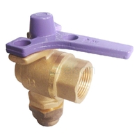 METER BALL VALVE REC Right Angle DR BRS Rp3/4 x 20Cn FLARED LOCKABLE LILAC HNDL