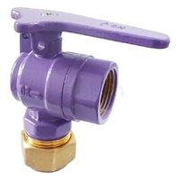 METER BALL VALVE Right Angle DR LILAC BRS Rp3/4 x 20Cn COPPER OLIVE LOCKABLE