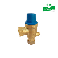 Adjustable Pressure Reduction Boundary Valve, Right Angle, Copper Olive, DR Brass, 20Cn