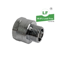 Adaptor Screwed Brass Reducing, Chrome Plated, 20mm FI x 15mm MI