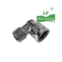 Elbow Screwed Brass Male/Female, Chrome Plated, 15mm (1/2")