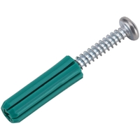 25mm Green Plug With Setapping Screw (100 Per Pkt)