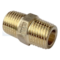 Hexagon Nipple Screwed Brass, 6mm (1/4")