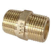 NIPPLE HEXAGON 10mm (3/8") BRASS